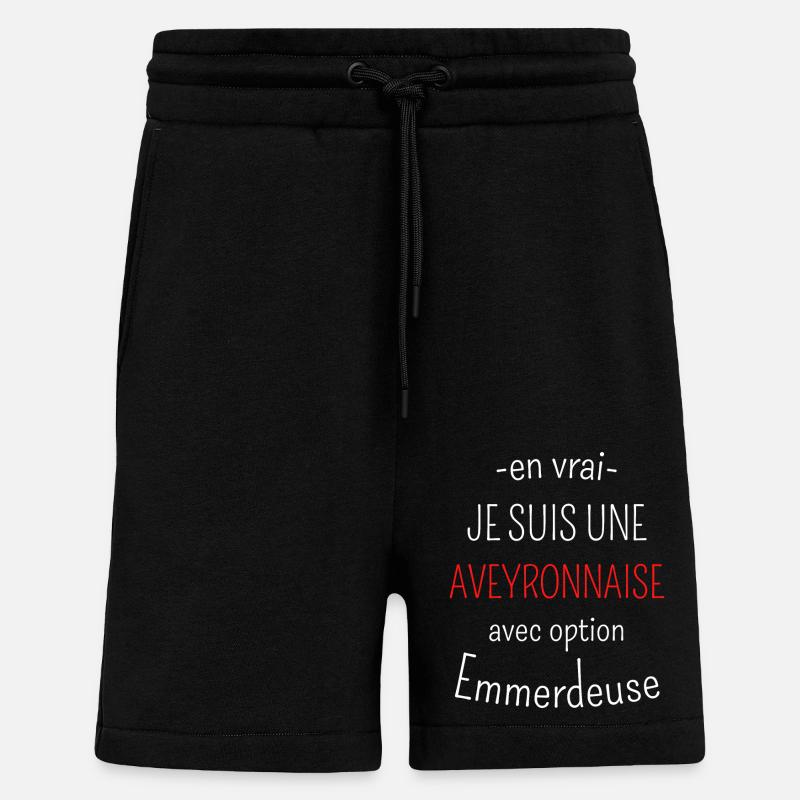 Aveyronnaise avec option Emmerdeuse - Short bio décontracté fabriqué en UE - SOLID BLACK