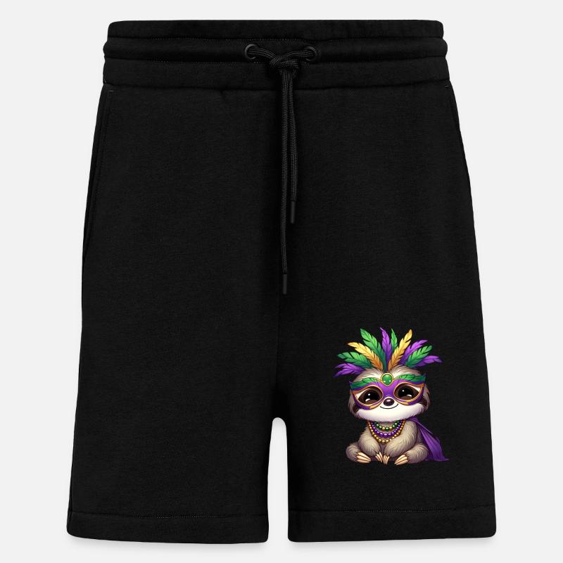 Mardi Gras Faultier Comic Design - Shorts - made by SPREAD - SOLID BLACK