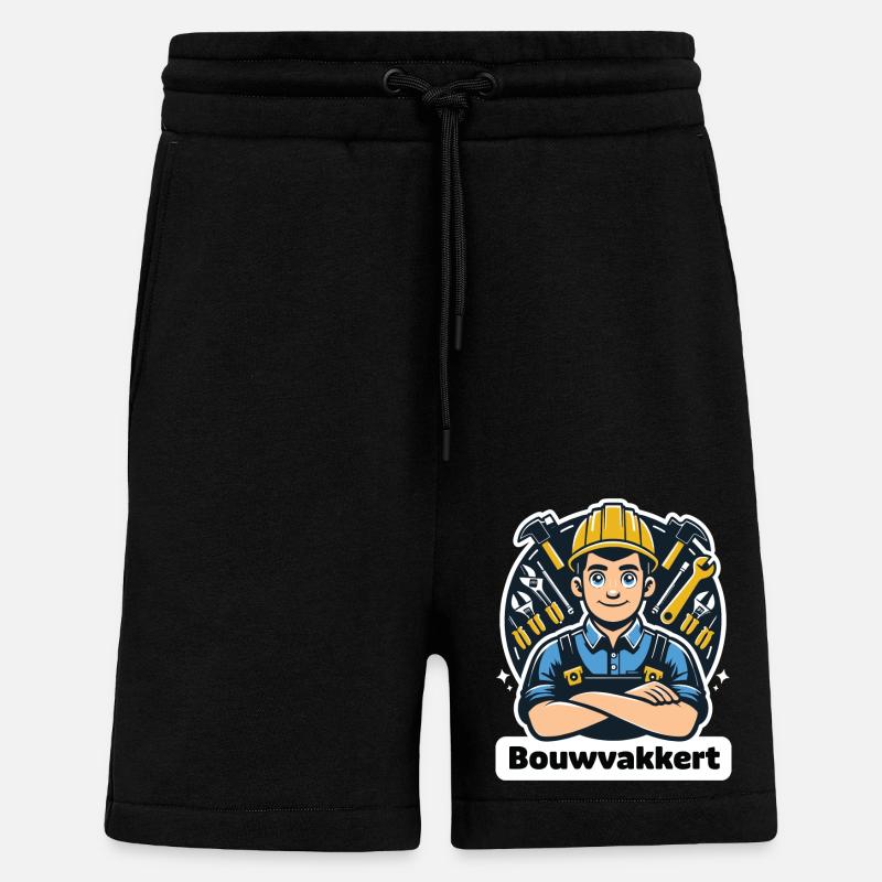 Ouvrier du bâtiment - Short bio décontracté fabriqué en UE - SOLID BLACK