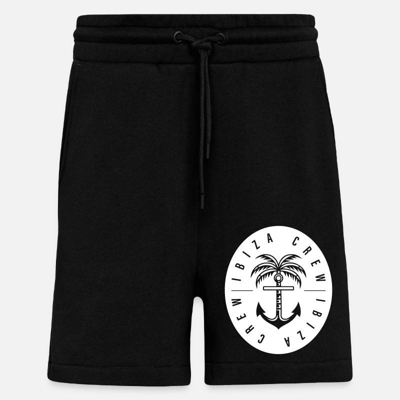 Palmier d’ancre d’équipage d’Ibiza - Short bio décontracté fabriqué en UE - SOLID BLACK