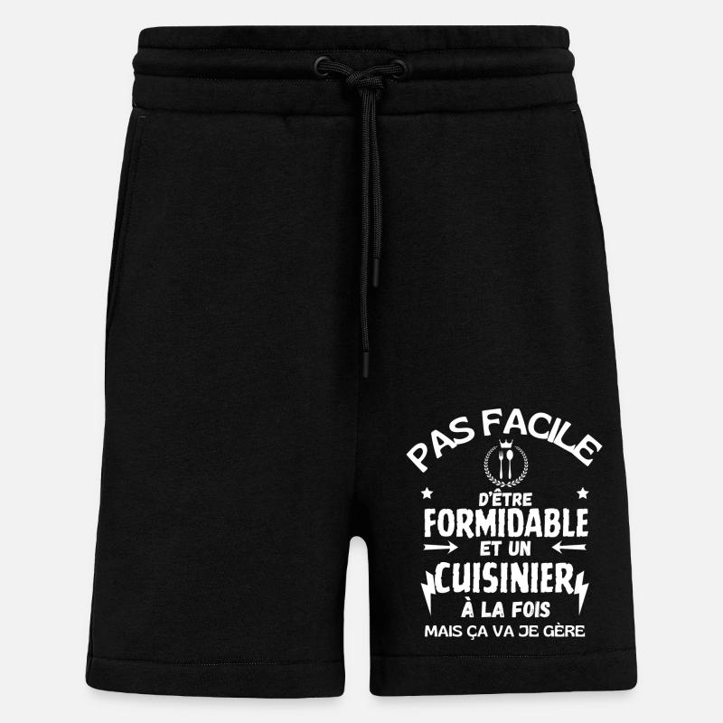 CUISINIER FORMIDABLE - Short bio décontracté fabriqué en UE - SOLID BLACK