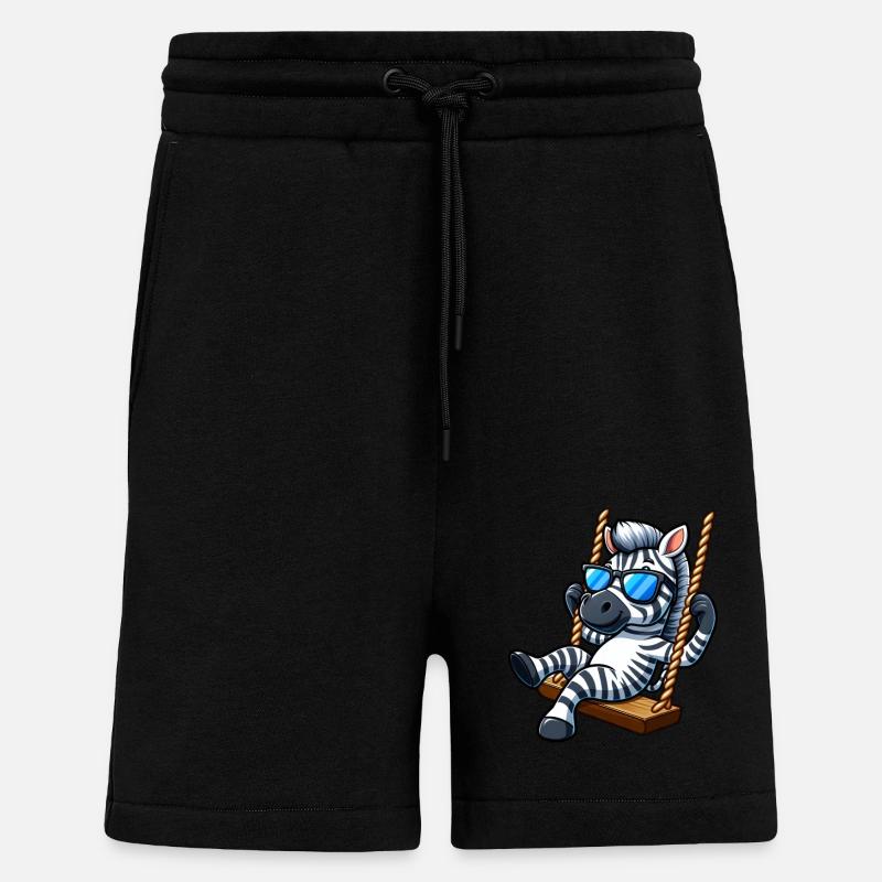Cool Zebra Swing Sunglasses Summer - Shorts - made by SPREAD - SOLID BLACK