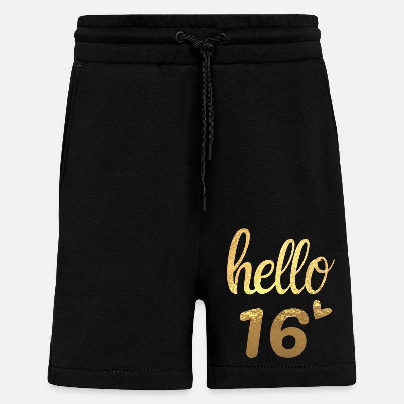 Hello 16 doré - Short bio décontracté fabriqué en UE - SOLID BLACK