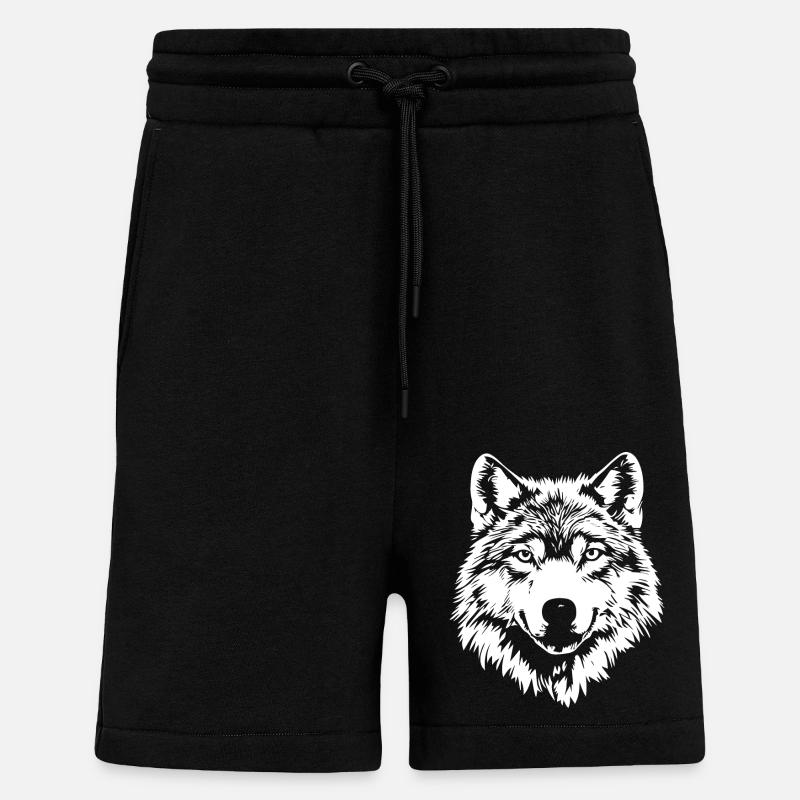 Wolf Gesicht - Shorts - made by SPREAD - SOLID BLACK
