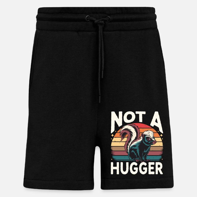Animaux du zoo de mouffette - Short bio décontracté fabriqué en UE - SOLID BLACK