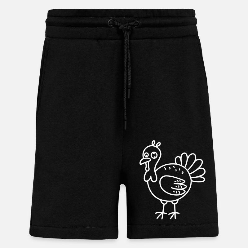 dinde - Short bio décontracté fabriqué en UE - SOLID BLACK