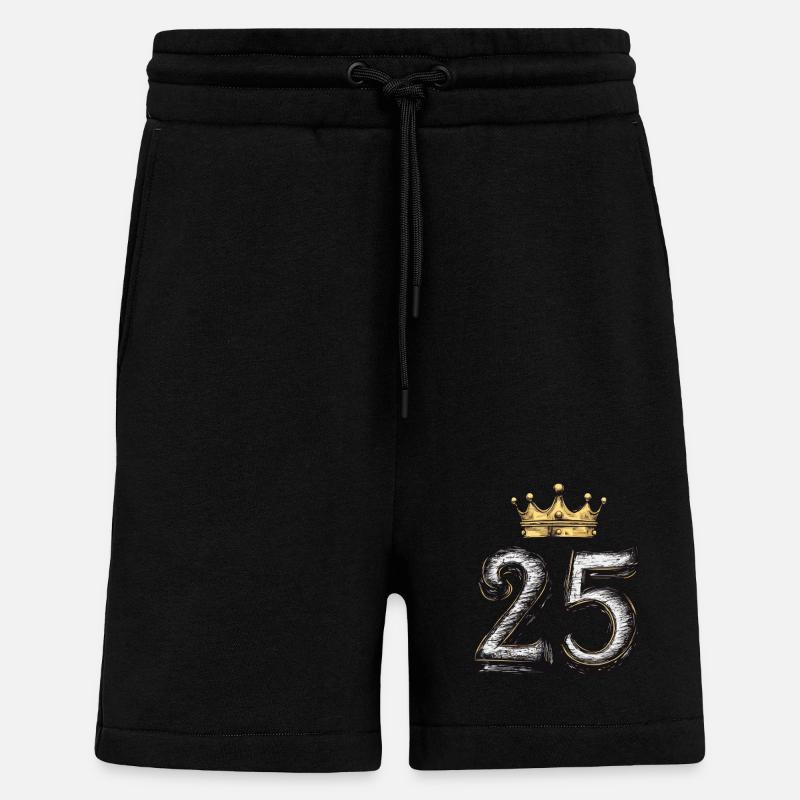 Couronne à 25 chiffres - Short bio décontracté fabriqué en UE - SOLID BLACK