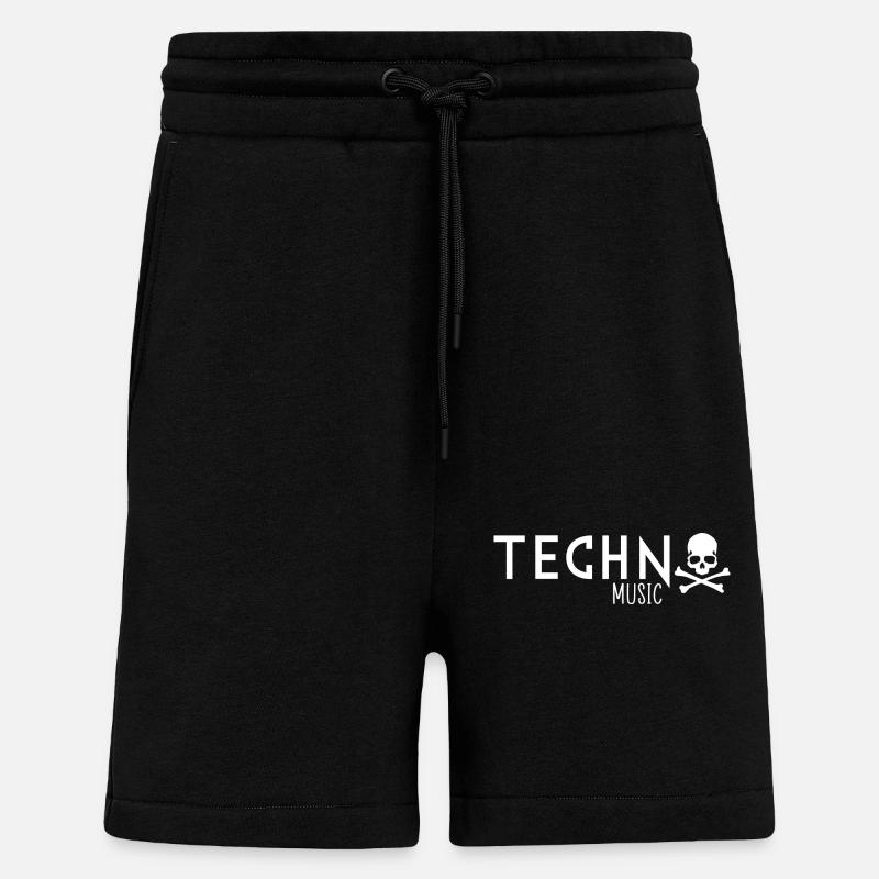 Musique techno - Short bio décontracté fabriqué en UE - SOLID BLACK