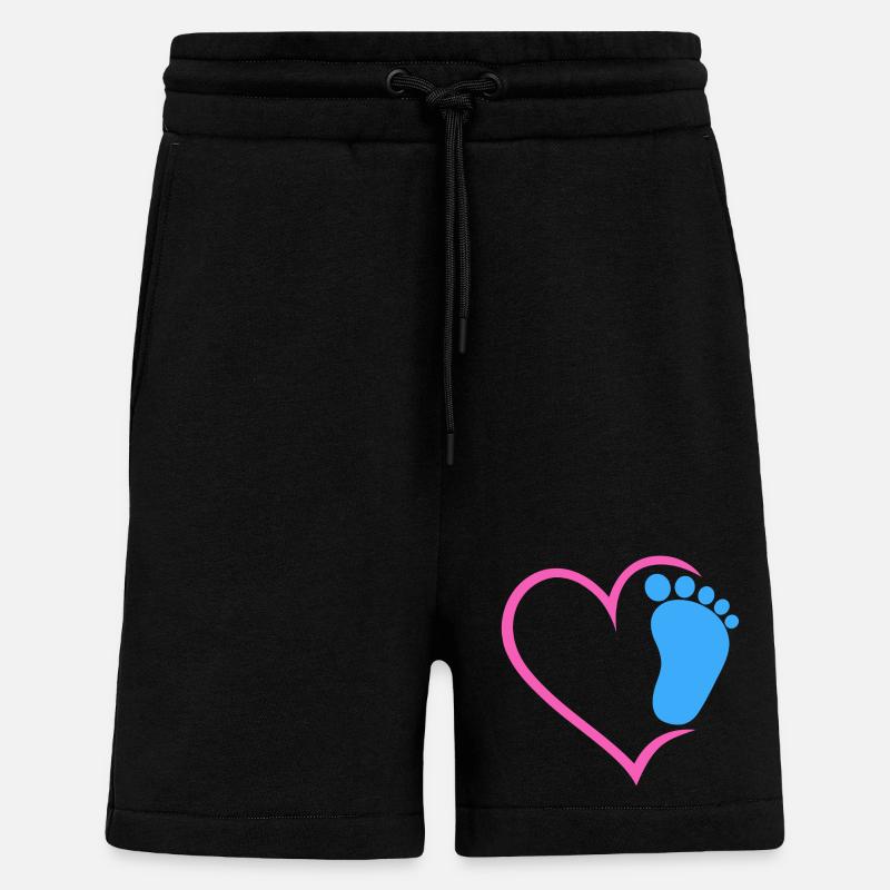 Empreinte de bébé - Short bio décontracté fabriqué en UE - SOLID BLACK