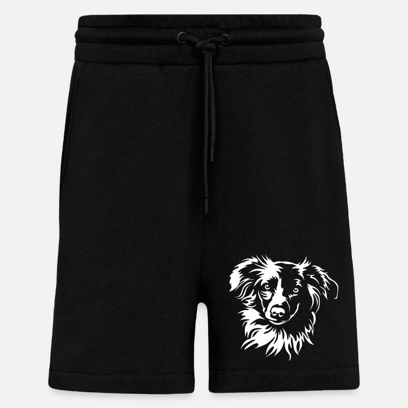 Miniature Australian Shepherd Kopf "Black Edition" - Shorts - made by SPREAD - SOLID BLACK