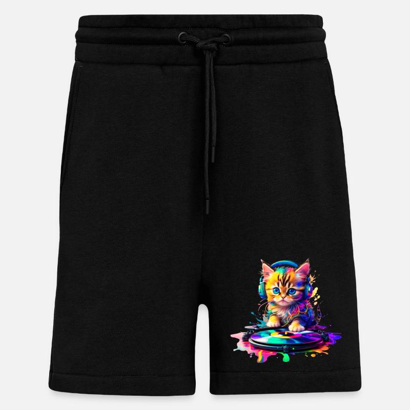 Kätzchen DJ - Regenbogen 2 - Shorts - made by SPREAD - SOLID BLACK