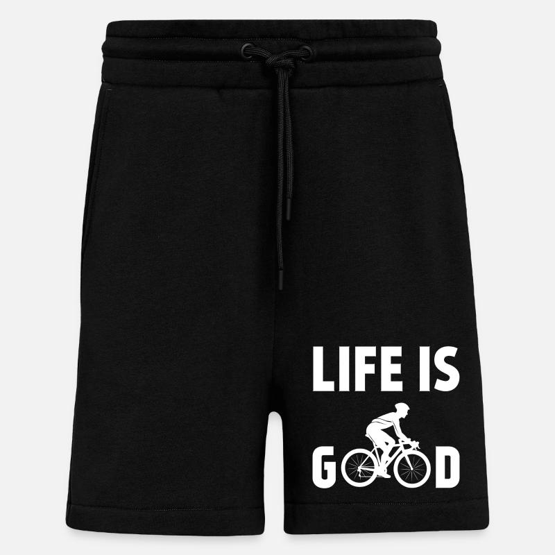Cyclisme - La vie est belle - Short bio décontracté fabriqué en UE - SOLID BLACK
