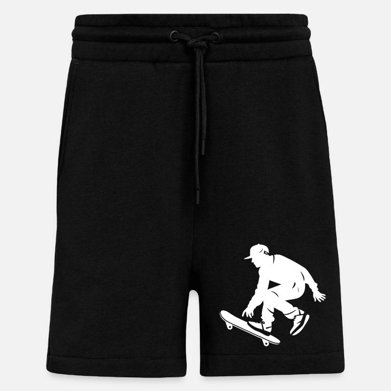 Garçon de planche à roulettes - Short bio décontracté fabriqué en UE - SOLID BLACK