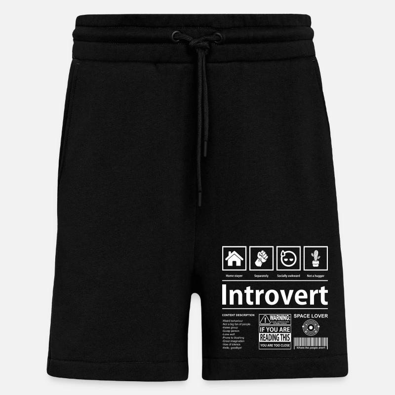 T-shirt graphique Introverti Space Lover - Short bio décontracté fabriqué en UE - SOLID BLACK