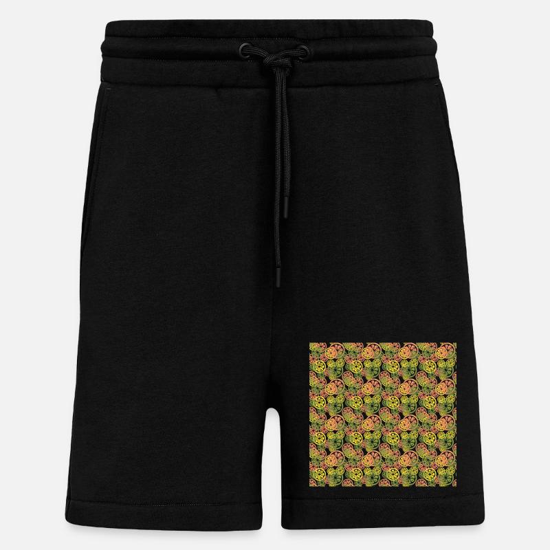 Fruit Lemon Orange Pattern - Shorts - made by SPREAD - SOLID BLACK