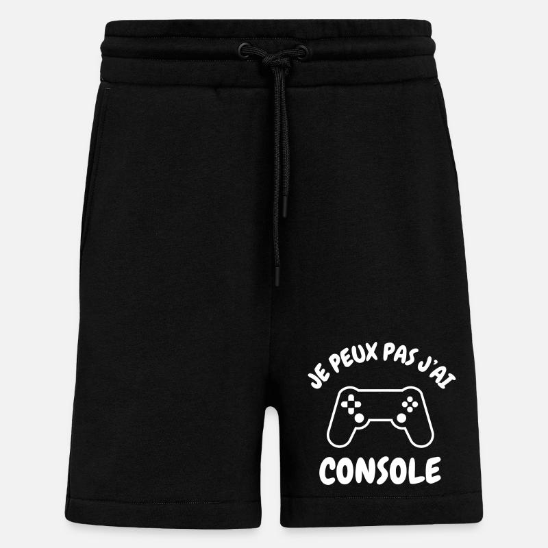Je peux pas j'ai console - Short bio décontracté fabriqué en UE - SOLID BLACK