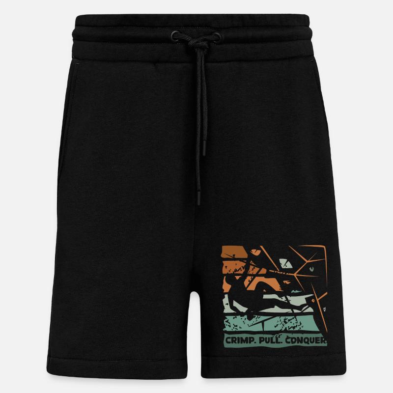 Bouldern – Crimp. Pull. Conquer. - Shorts - made by SPREAD - SOLID BLACK
