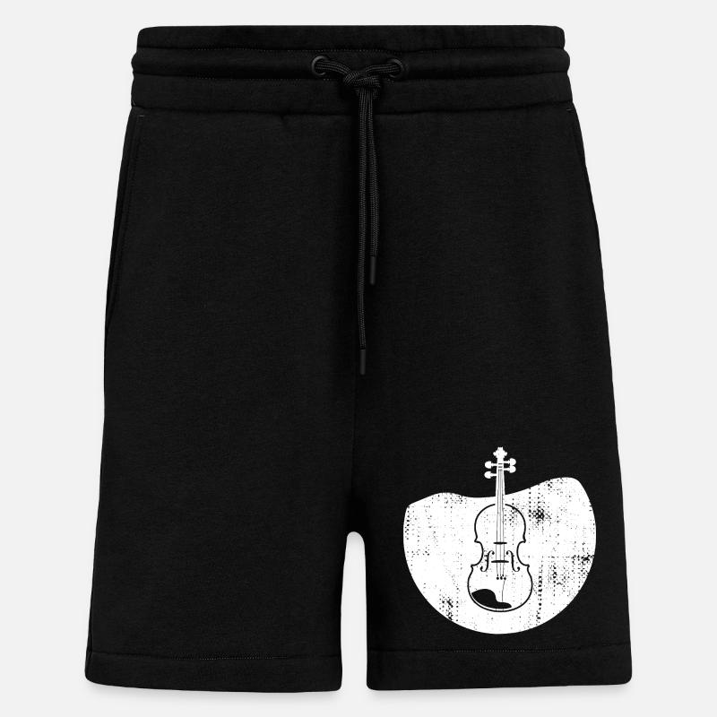 Dessin de violon - Short bio décontracté fabriqué en UE - SOLID BLACK