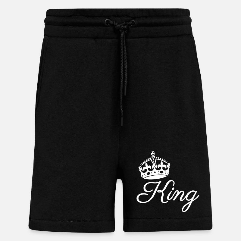 Königliche Krone mit Königstext-Design - Shorts - made by SPREAD - SOLID BLACK