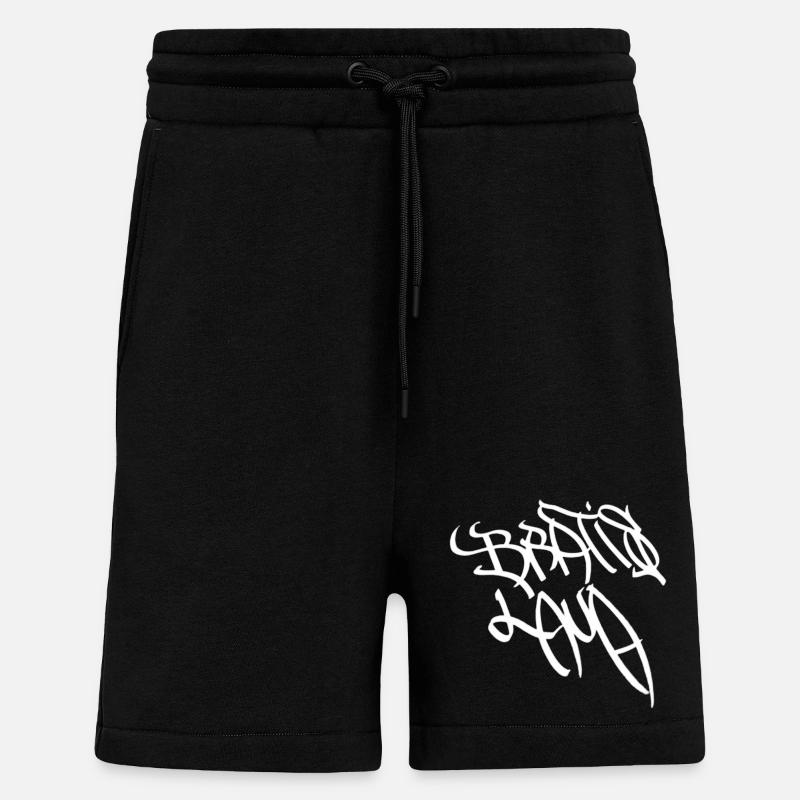 Motif graffiti abstrait de Bratislava - Short bio décontracté fabriqué en UE - SOLID BLACK