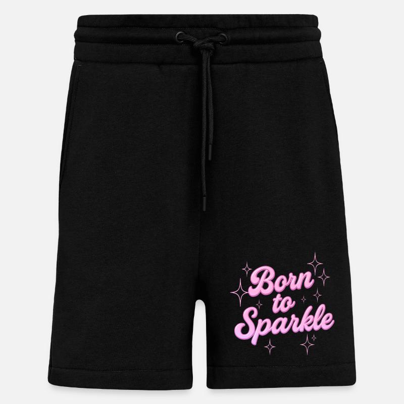 Né pour briller / Y2K Statement Design - Short bio décontracté fabriqué en UE - SOLID BLACK