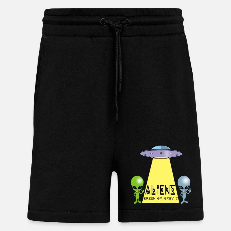 Green or grey alien? - Shorts - made by SPREAD - SOLID BLACK