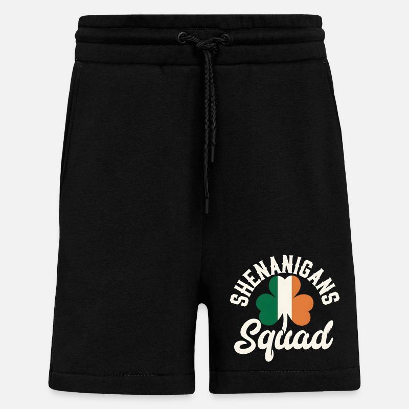 Irish Shenanigans Squad Shamrock Design - Shorts - made by SPREAD - SOLID BLACK