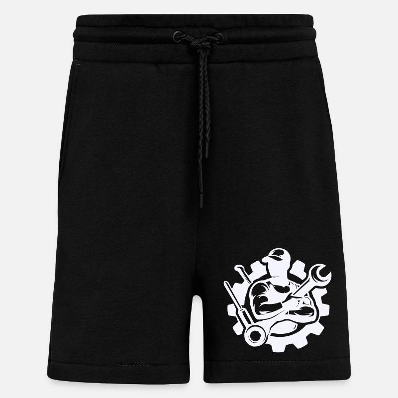 Schrauberkraft im Zahnrad-Design - Shorts - made by SPREAD - SOLID BLACK