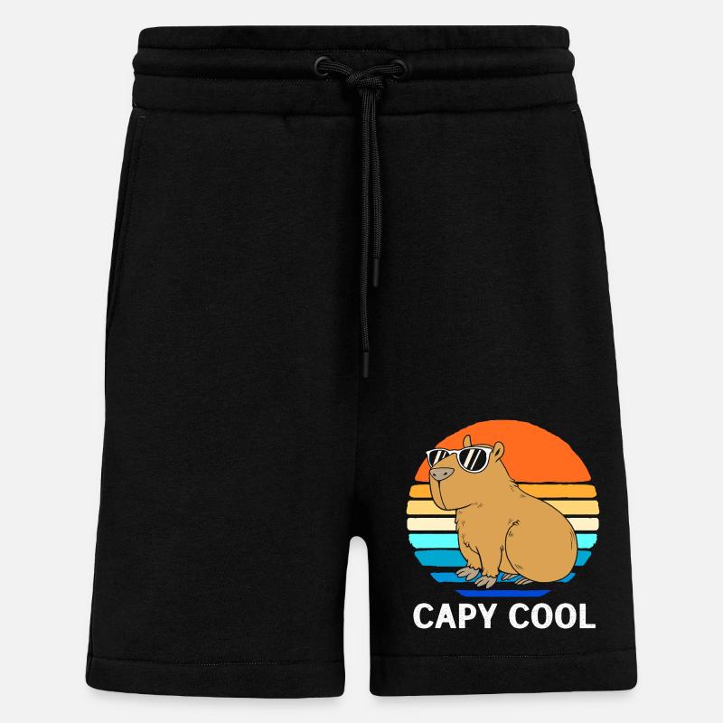 Capibara Capybara - Short bio décontracté fabriqué en UE - SOLID BLACK