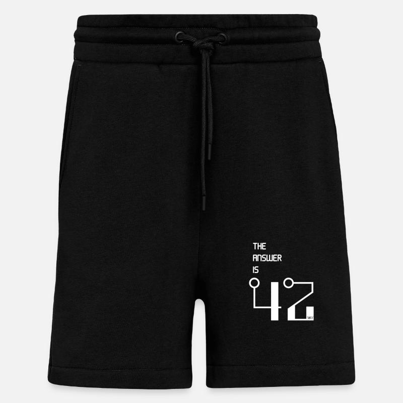 La réponse est 42 - Short bio décontracté fabriqué en UE - SOLID BLACK