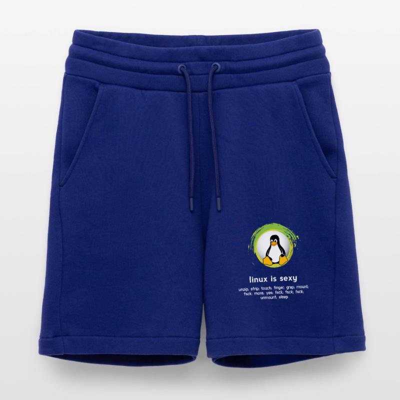 Computer System Penguin Nerd pc inside code admin Short bio décontracté fabriqué en UE