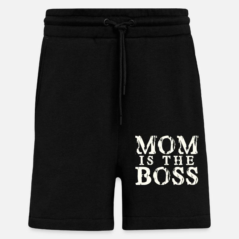 Maman est le patron - Short bio décontracté fabriqué en UE - SOLID BLACK
