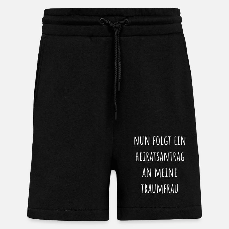 Demande en mariage créative - Short bio décontracté fabriqué en UE - SOLID BLACK