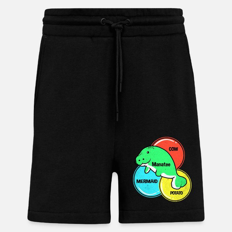 Vaches de mer - Short bio décontracté fabriqué en UE - SOLID BLACK
