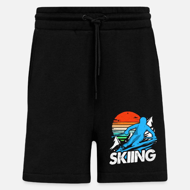 Ski Ski Ski Ski Ski - Short bio décontracté fabriqué en UE - SOLID BLACK