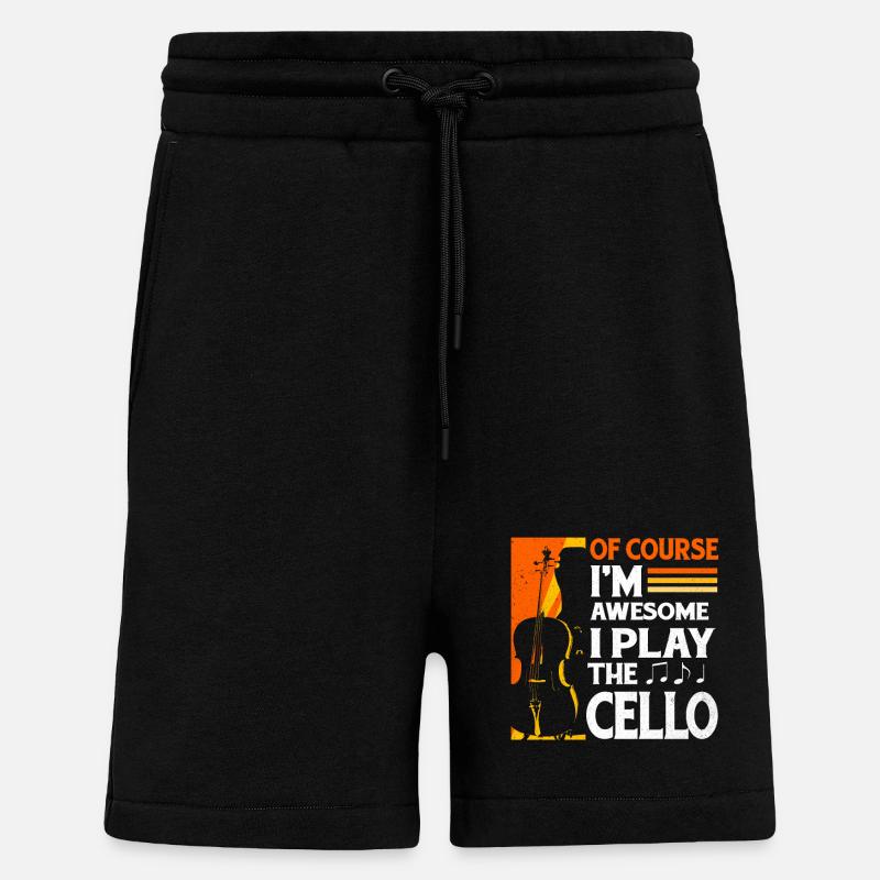 Violoncelle - Short bio décontracté fabriqué en UE - SOLID BLACK