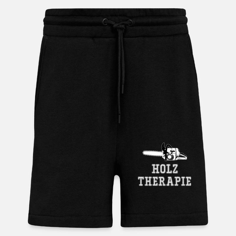Wood Therapy Chainsaw Chainsaw Lumberjack - Shorts - made by SPREAD - SOLID BLACK
