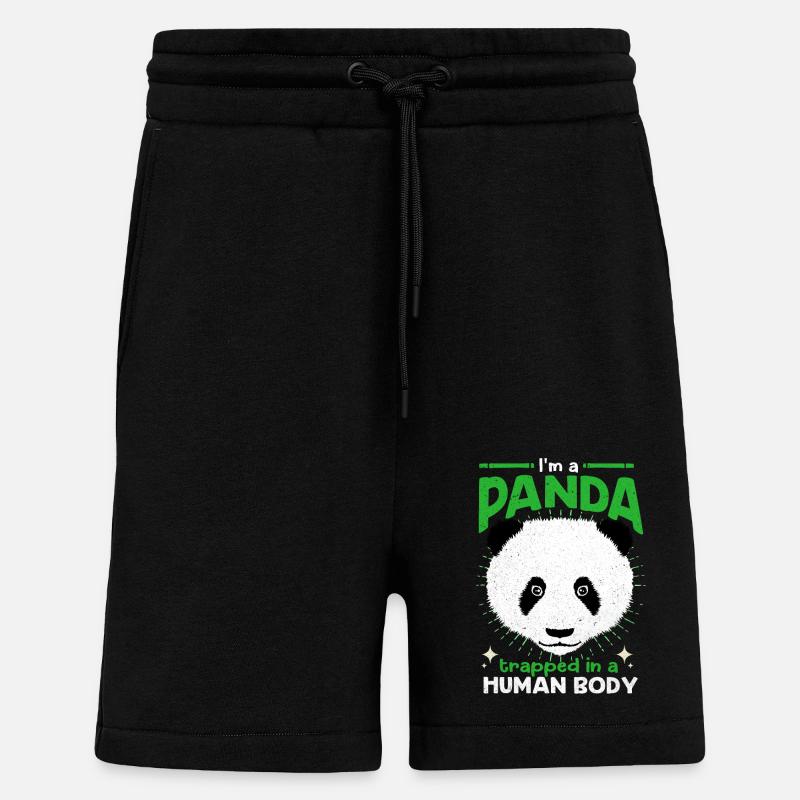 Panda - Organic relaxed shorts made in EU - SOLID BLACK