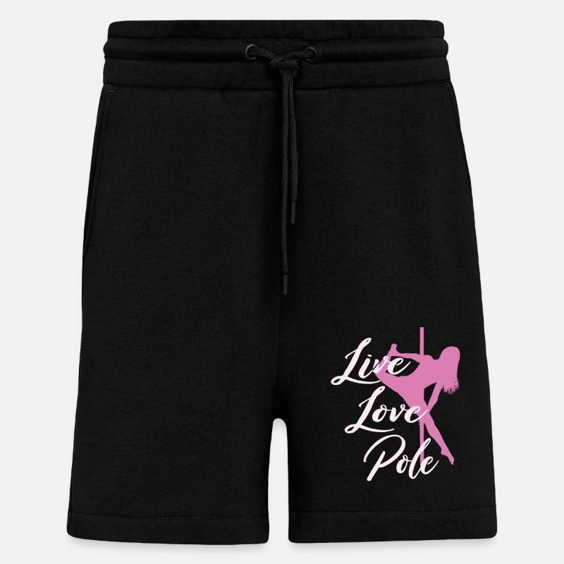 Live Love Pole Dance - Short bio décontracté fabriqué en UE - SOLID BLACK