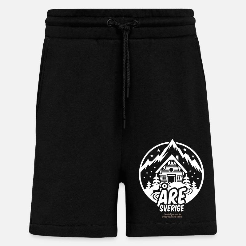 Station de ski d’Åre Suède - Short bio décontracté fabriqué en UE - SOLID BLACK