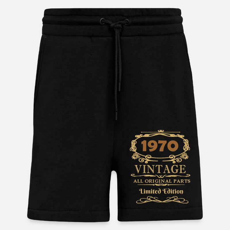Pièces d'origine 1970 - Short bio décontracté fabriqué en UE - SOLID BLACK