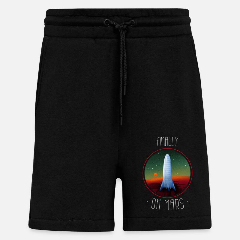 FINALLY ON MARS - Shorts - made by SPREAD - SOLID BLACK