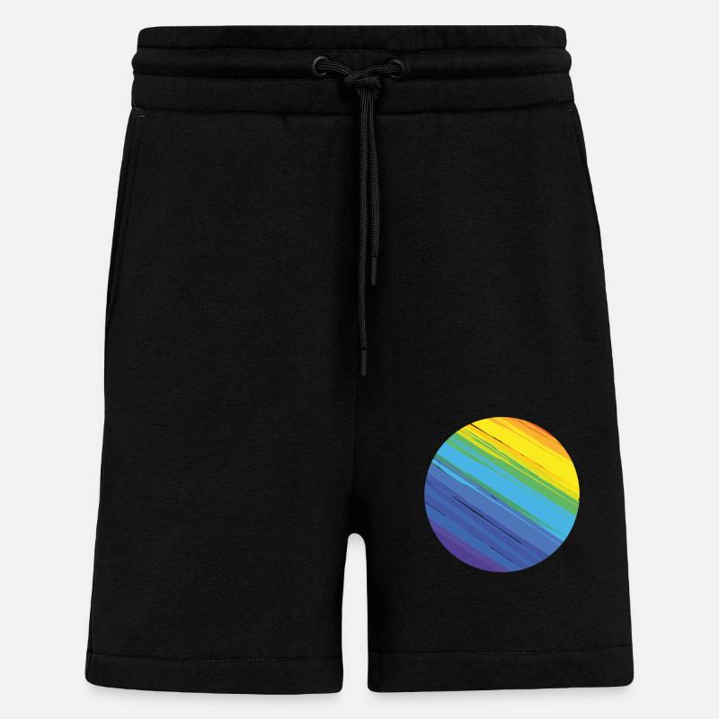 Rainbow circle - Shorts - made by SPREAD - SOLID BLACK