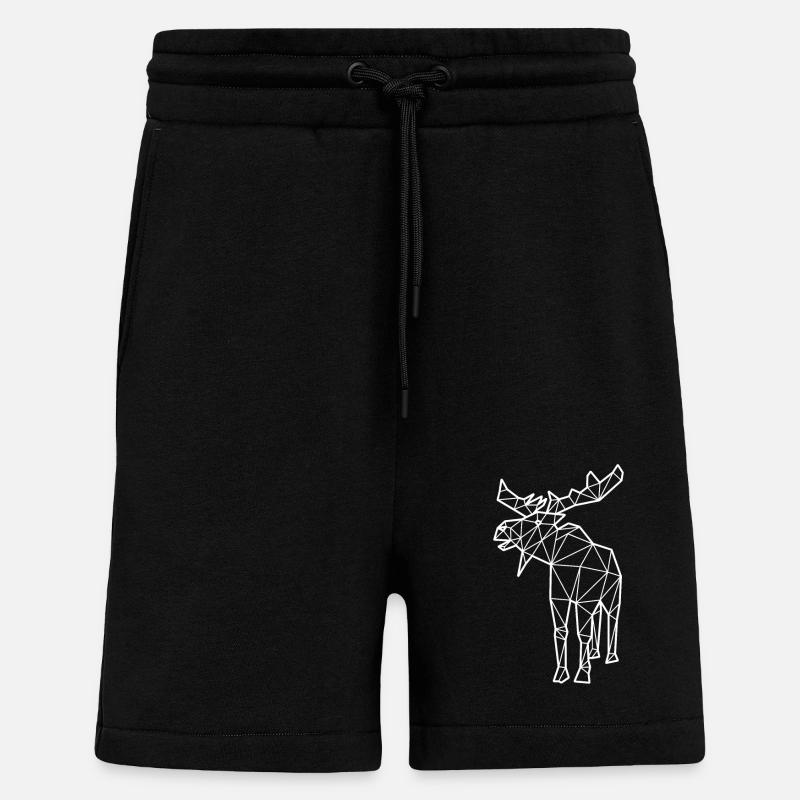 Elch Polygon - Shorts - made by SPREAD - SOLID BLACK