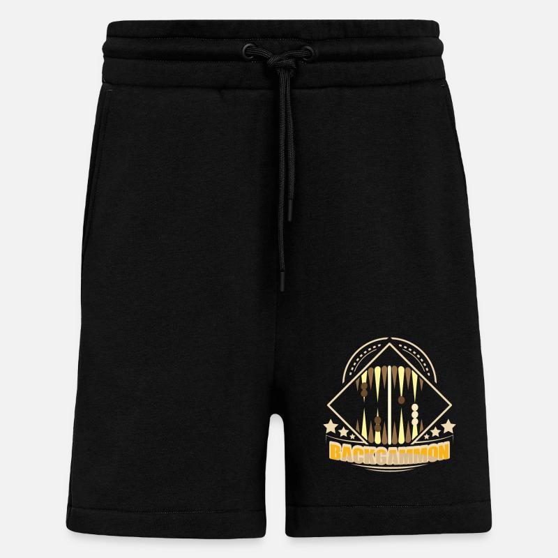 Backgammen Design - Short bio décontracté fabriqué en UE - SOLID BLACK