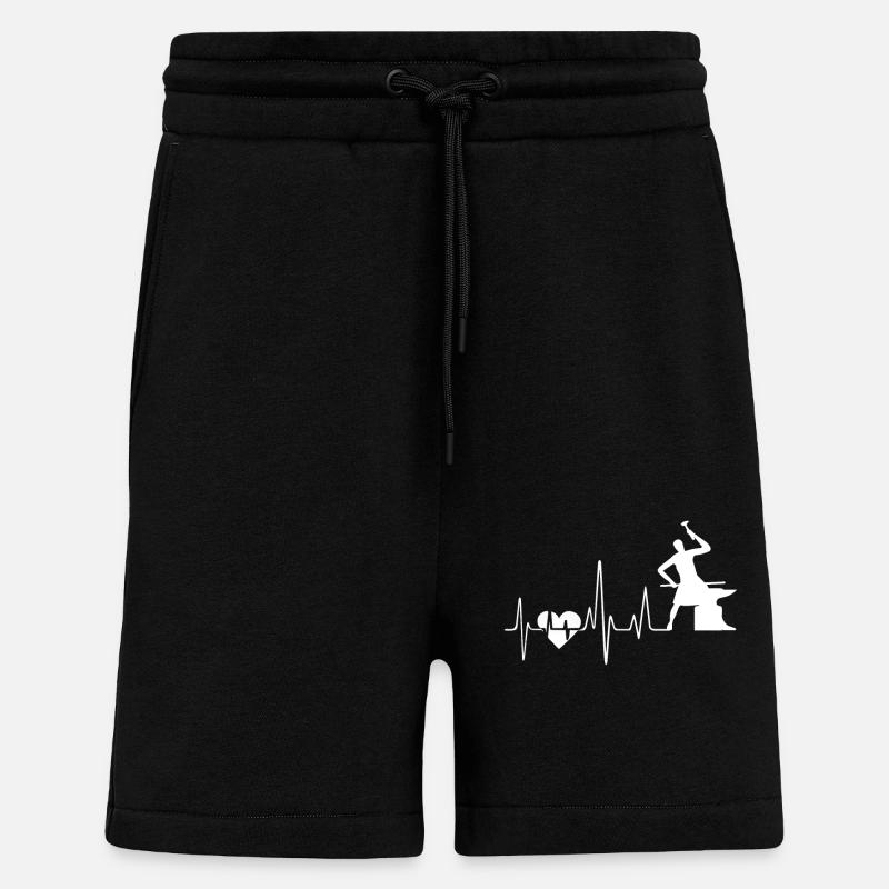 Blacksmithing Blacksmithing Heartbeat - Shorts - made by SPREAD - SOLID BLACK