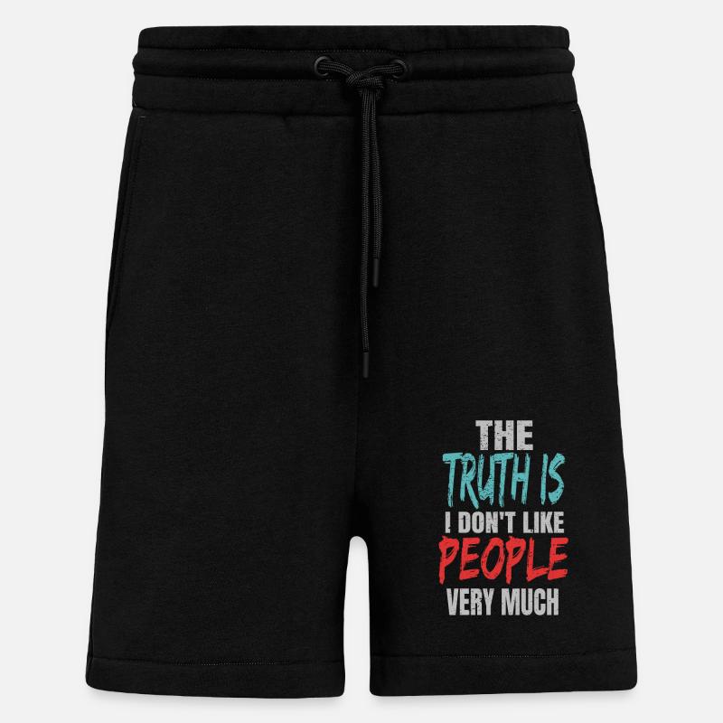 I hate people - Shorts - made by SPREAD - SOLID BLACK