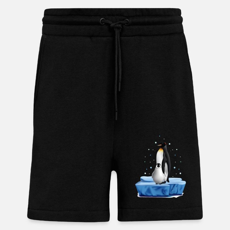 Conception de bébé pingouin - Short bio décontracté fabriqué en UE - SOLID BLACK