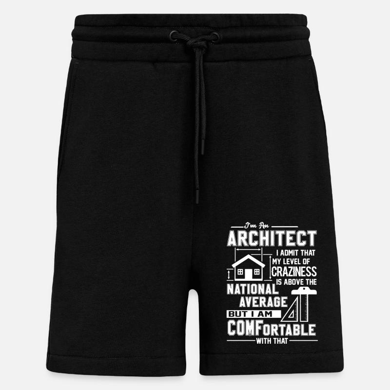 Architecte Je suis un architecte - Short bio décontracté fabriqué en UE - SOLID BLACK