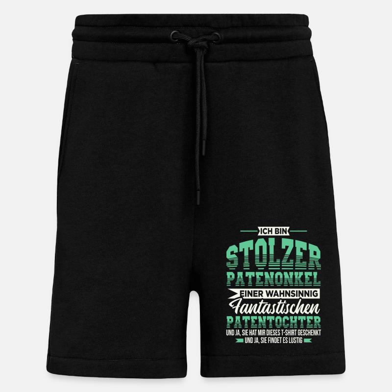 Patenonkel Taufpate Geschenk Onkel Patentochter - Shorts - made by SPREAD - SOLID BLACK